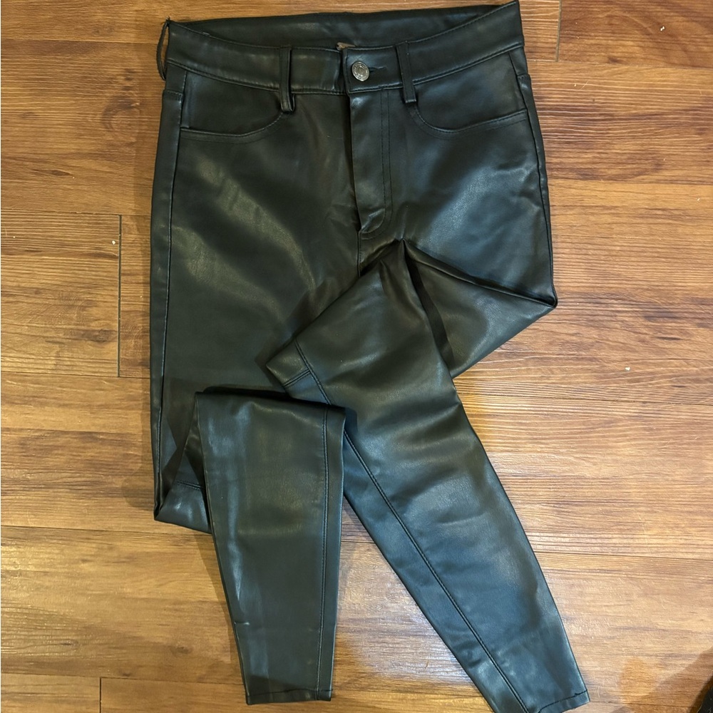 Free People Faux Leather Skinny Pants - Picture 3 of 16